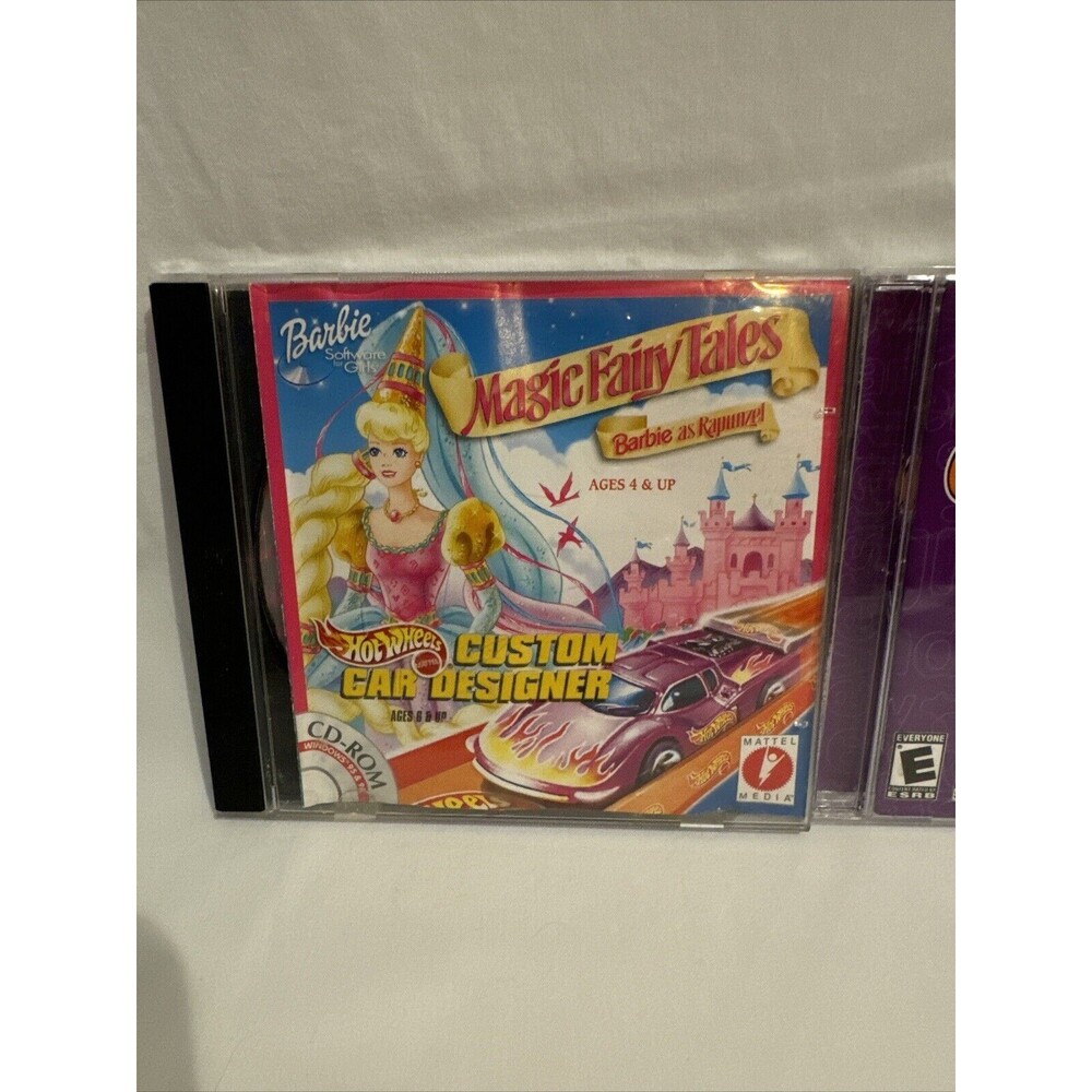 1999 PC Game, Barbie Magic Fairy Tales Rapunzel - Hot Wheels Custom Car Designer